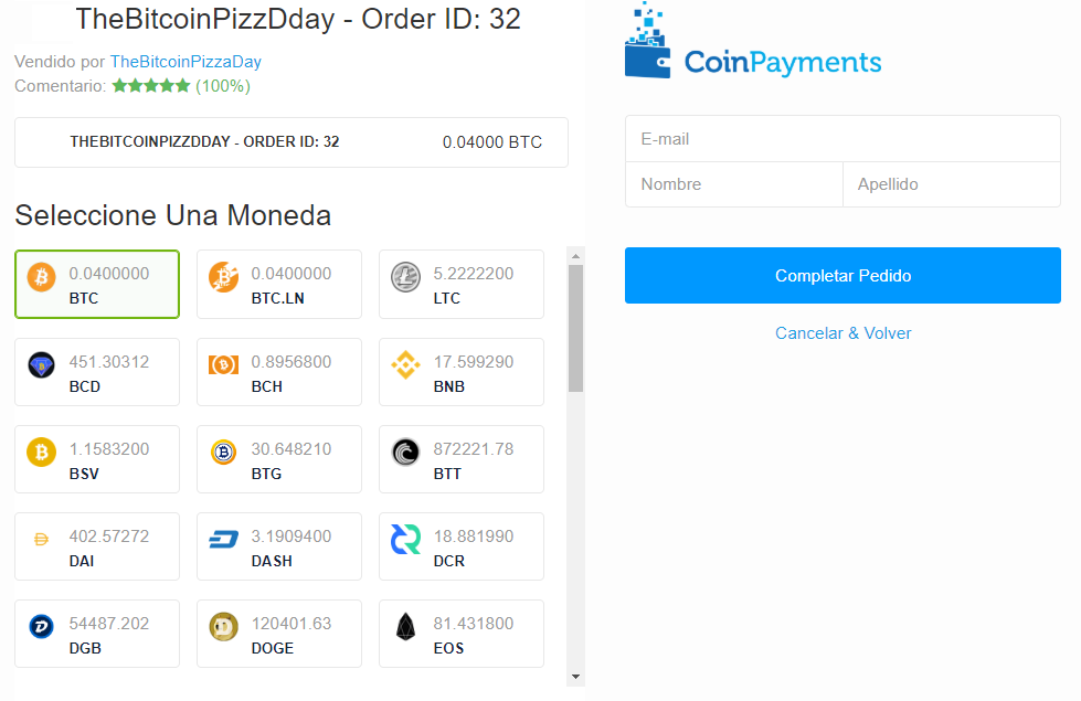 coinpayments bitcoin pizza day